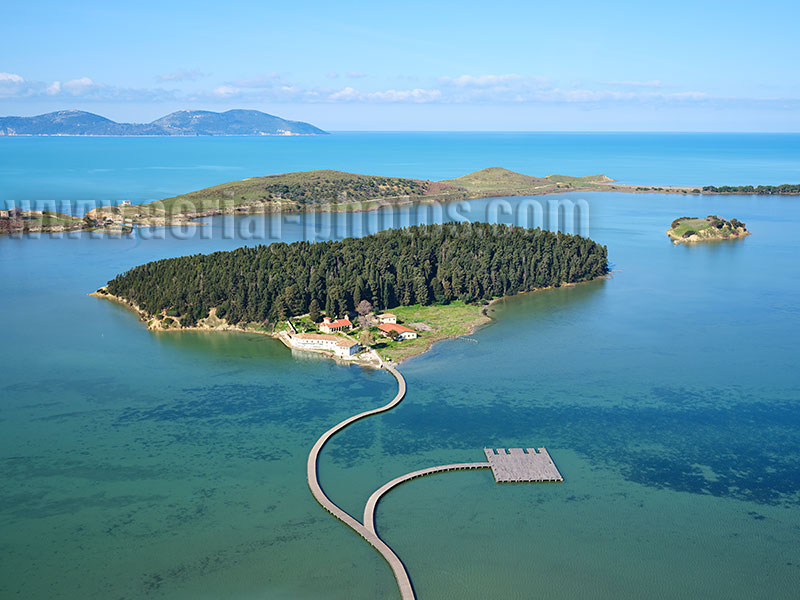 AERIAL VIEW photo of St-Mary's Monastery in Albania.