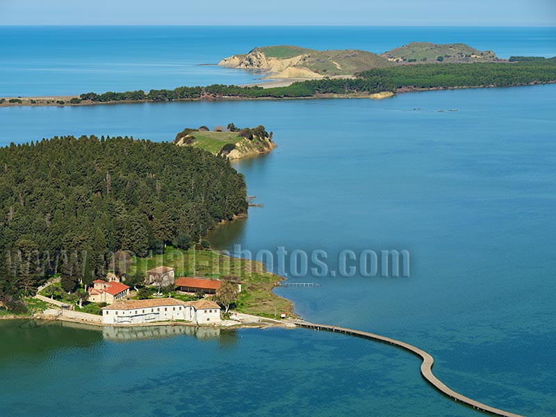 AERIAL VIEW photo of St-Mary's Monastery in Albania.