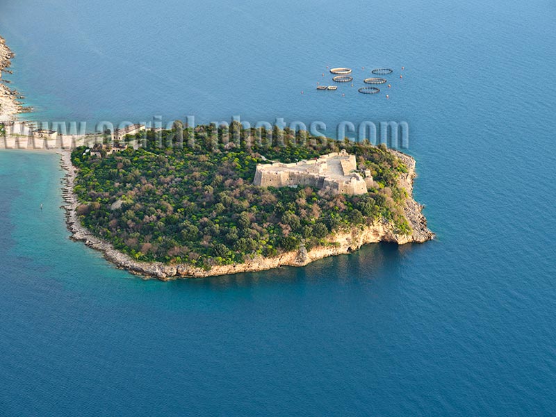 AERIAL VIEW photo of Porto Palermo Casle in Albania.