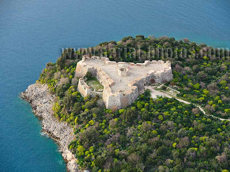 AERIAL VIEW photo of Porto Palermo Casle in Albania.