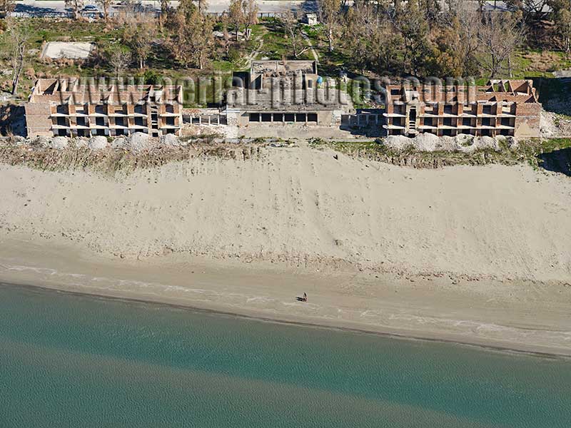 AERIAL VIEW photo of an abandoned building in Vlorë, Albania.