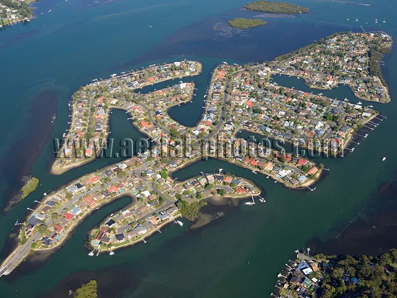 AERIAL VIEW photo of St Huberts Island, New South Wales, Australia.