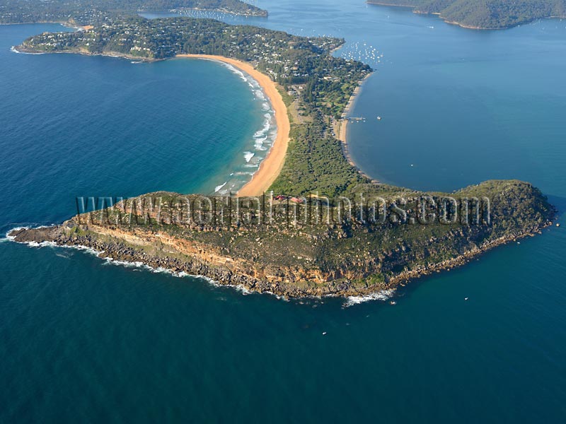 AERIAL VIEW photo of Barrenjoey Head Lighthouse, Sydney, New South Wales, Australia.