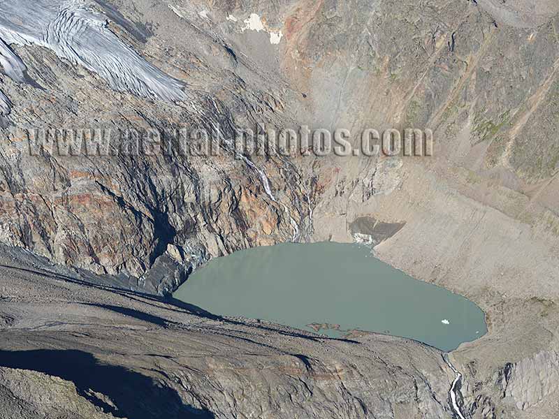 Aerial photo of Sulzenau Lake in Tyrol, Austria. Luftaufnahme, luftbild, Österreich.