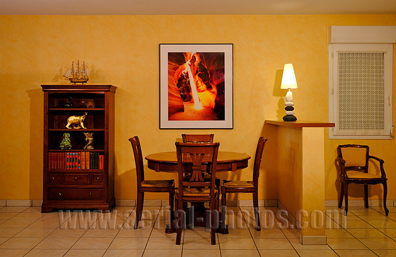 Fine art photography. 74 x 90 cm ilfochrome print mounted on an aluminum panel in a 97 x 112 cm frame. Image of Antelope Canyon in Arizona, United States.