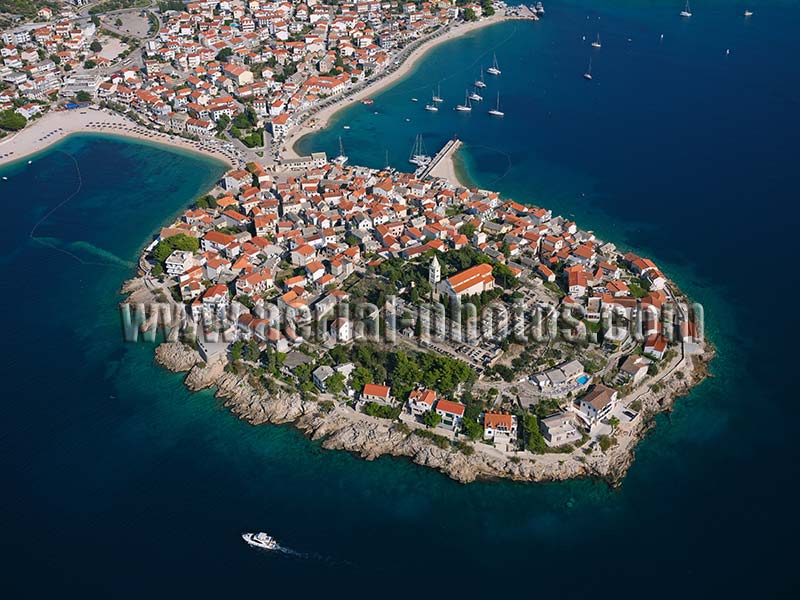 AERIAL VIEW photo of Primosten, Dalmatia, Croatia. ZRAČNI POGLED fotografija, Dalmacija, Hrvatska.