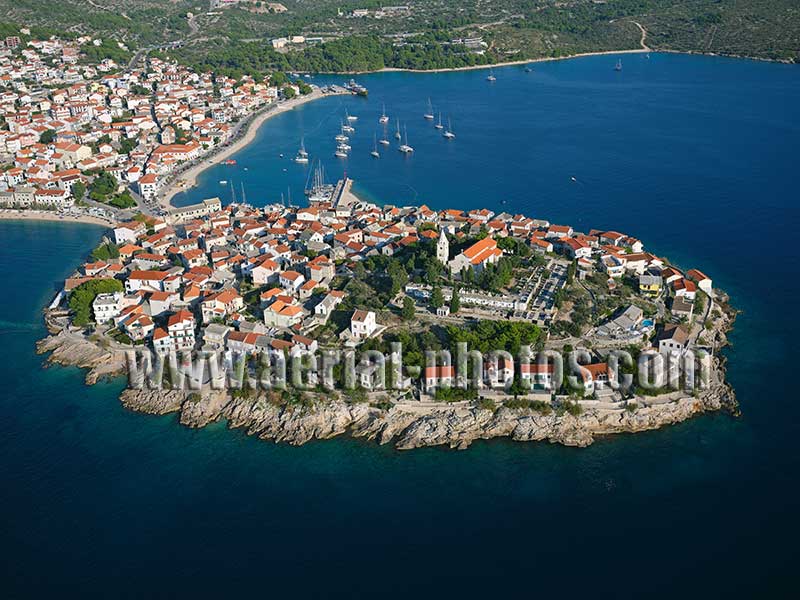 AERIAL VIEW photo of Primosten, Dalmatia, Croatia. ZRAČNI POGLED fotografija, Dalmacija, Hrvatska.