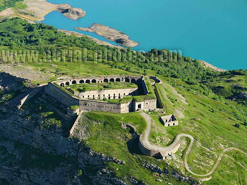 Aerial Photo of Fort Variselle, Savoie, Auvergne-Rhône-Alpes, France. Vue aérienne.