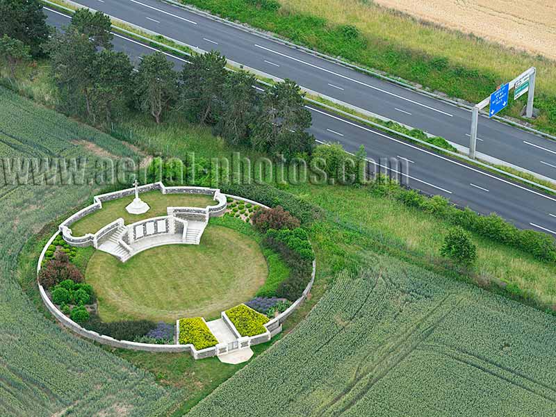 AERIAL VIEW photo of Lichfield Crater, Thélus, Hauts-de-France, France. VUE AERIENNE.