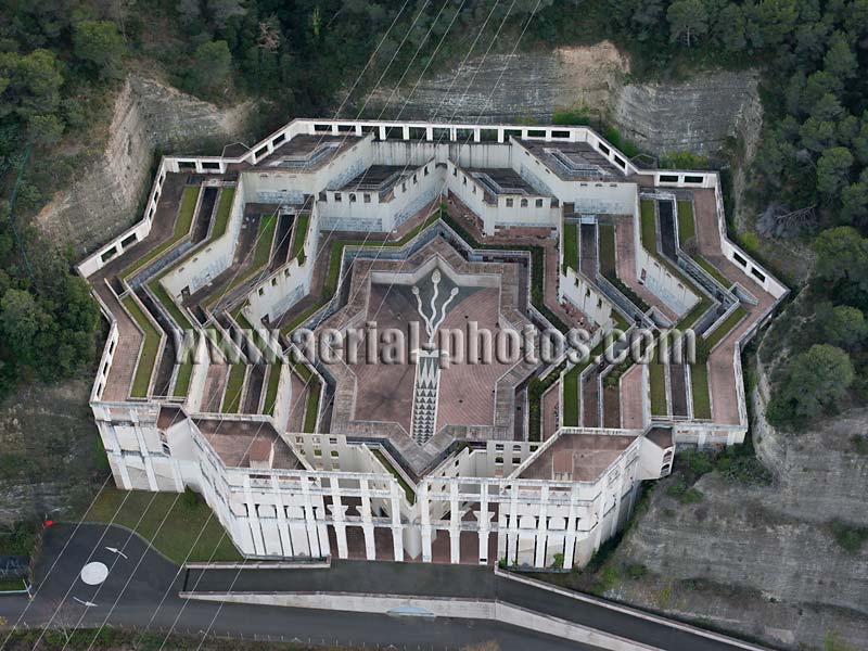 Aerial view of the mausoleum of Nice Côte d'Azur on the French Riviera. Vue aérienne.