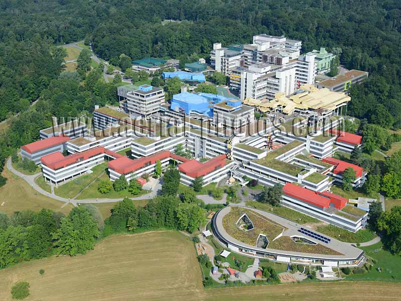 AERIAL VIEW photo of Konstanz University, Lake Constance, Baden-Württemberg, Germany. LUFTAUFNAHME luftbild, Universität, Bodensee, Deutschland.