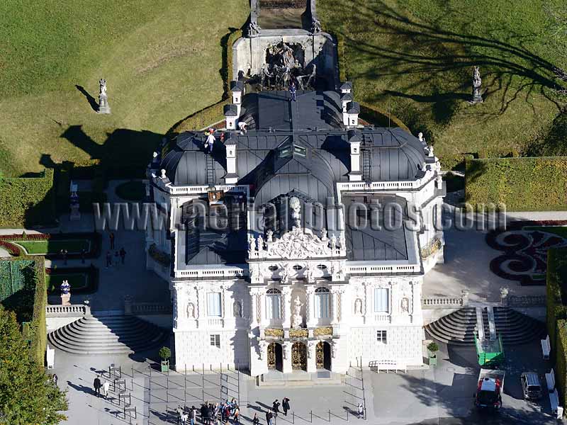 AERIAL VIEW photo of Linderhof Palace, Bavaria, Germany. LUFTAUFNAHME luftbild, Bayern, Deutschland.