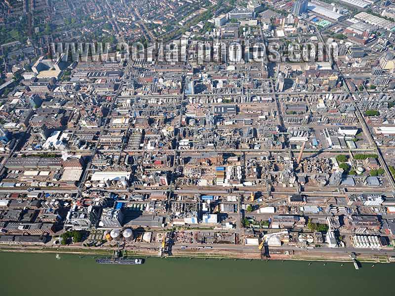 AERIAL VIEW photo of BASF Ludwigshafen, Rhineland-Palatinate, Germany. LUFTAUFNAHME luftbild, Rheinland-Pfalz, Deutschland.