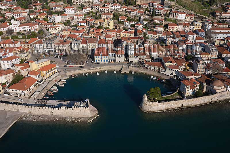 AERIAL VIEW Nafpaktos, Corinth Gulf, Greece.