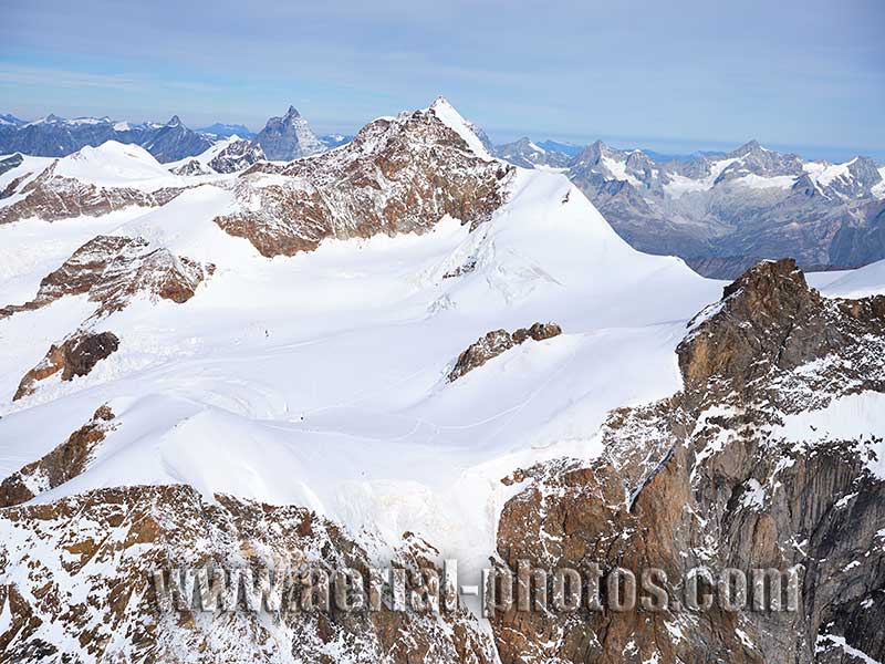 Aerial view of Lyskamm, Aosta Valley, Italy. VEDUTA AEREA foto, Valle d'Aosta, Italia.