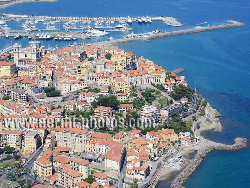 AERIAL VIEW photo of Porto Maurizio, Imperia, Liguria, Italy. VEDUTA AEREA foto, Italia.