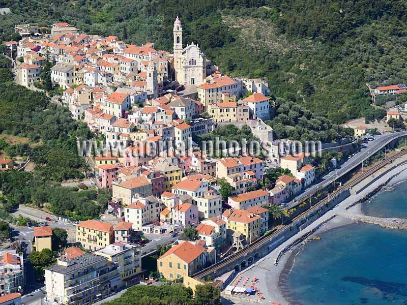 AERIAL VIEW photo of Cervo, Liguria, Italy. VEDUTA AEREA foto, Italia.