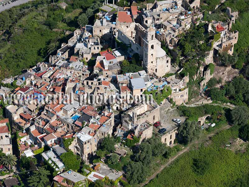 AERIAL VIEW photo of Bussana Vecchia, Liguria, Italy. VEDUTA AEREA foto, Italia.