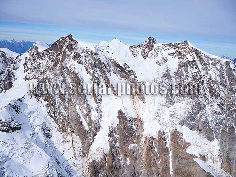Aerial view of Monte Rosa, Piedmont, Italy. VEDUTA AEREA foto.