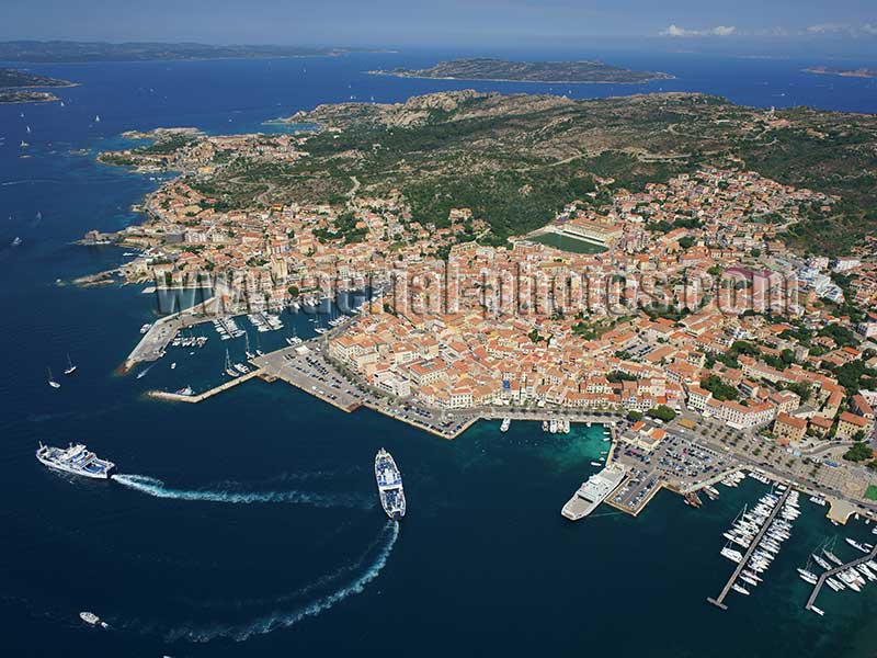 AERIAL VIEW photo of La Maddalena, Sardinia, Italy. VEDUTA AEREA foto, Sardegna, Italia.