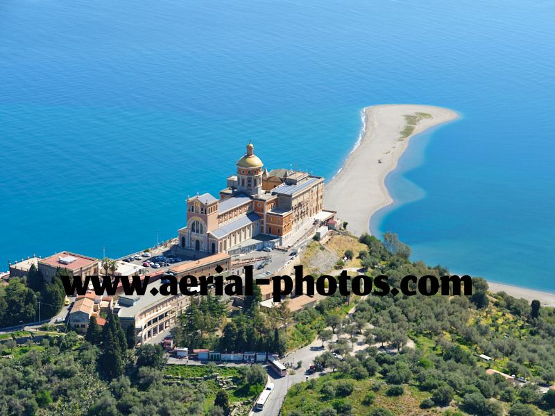 AERIAL VIEW photo of the Sanctuary of Tindari, Sicily, Italy. VEDUTA AEREA foto, Sicilia, Italia.