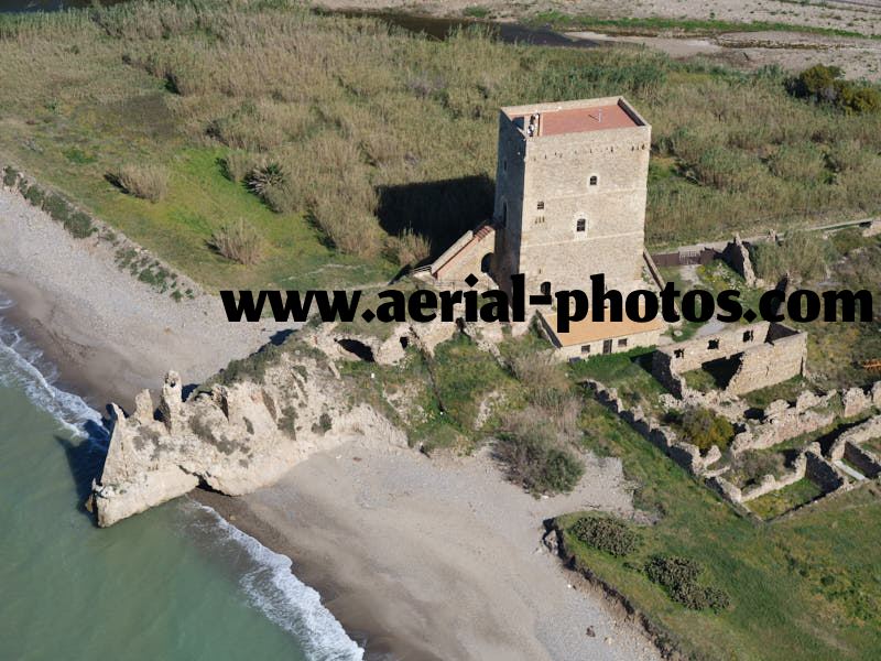 AERIAL VIEW of Roccella Castle, Sicily, Italy. VEDUTA AEREA foto, Sicilia, Italia.