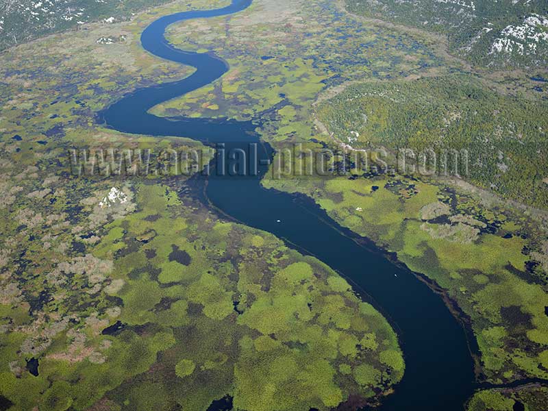 AERIAL VIEW photo of Lake Skadar. POGLED IZ VAZDUHA Skadarsko jezero, Crna Gora.