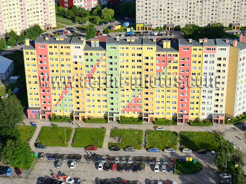 AERIAL VIEW photo of a housing estate, Walbrzych, Poland. FOTOGRAFIA LOTNICZA Osiedle, Polska.