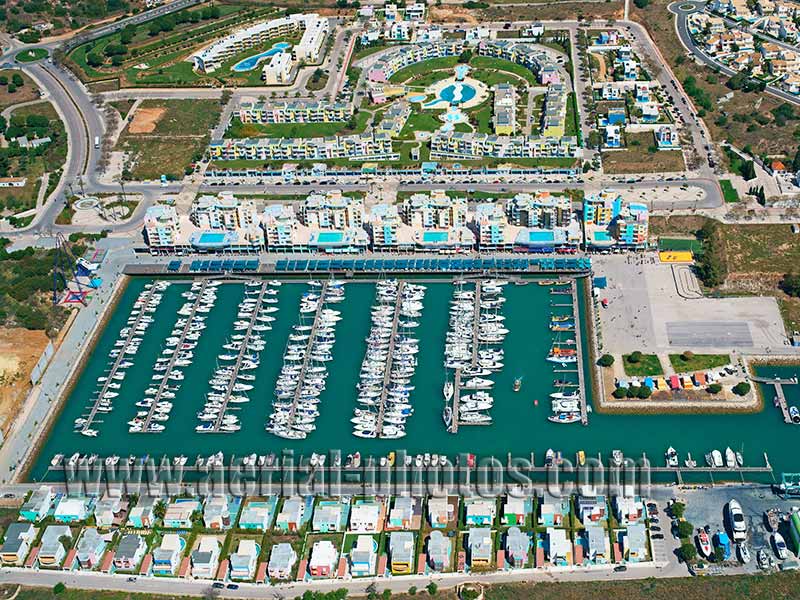 AERIAL VIEW photo of a marina, Albufeira, Algarve, Portugal. VISTA AEREA.