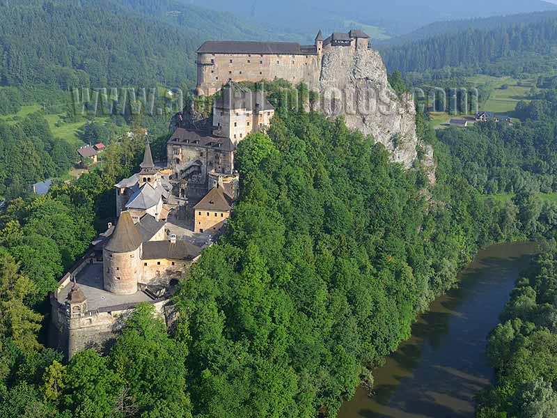 AERIAL VIEW photo of Orava Castle, Slovakia. LETECKÝ SNÍMKU, Oravský hrad, Slovensko.