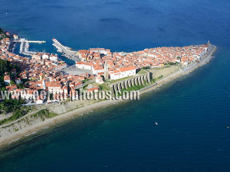 AERIAL VIEW photo of Piran / Pirano, Slovenia. SLIKA ZRAKA Slovenija.