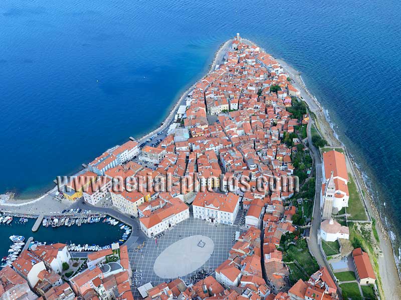 AERIAL VIEW photo of Piran / Pirano, Slovenia. SLIKA ZRAKA Slovenija.