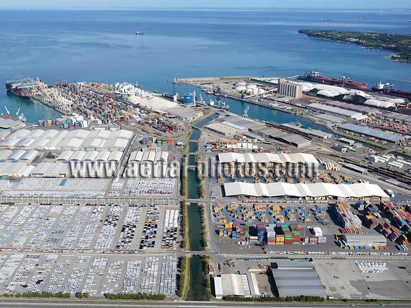 AERIAL VIEW photo of a harbor, Koper / Capodistria, Slovenia. SLIKA ZRAKA Luka, Slovenija.