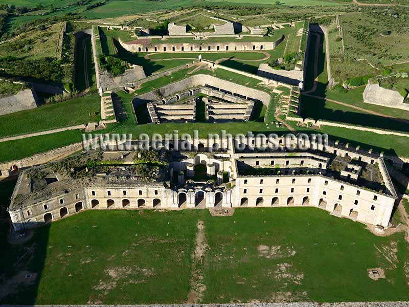 AERIAL VIEW photo of Sant Ferran Castle, Figueres, Catalonia, Spain. VISTA AEREA, Castillo de San Fernando, Cataluña, España.