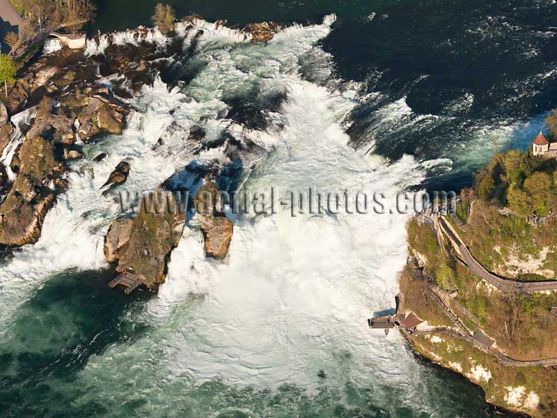 Aerial view, Rhine Falls, Neuhausen am Rheinfall, Schaffhausen, Switzerland. LUFTAUFNAHME luftbild, Rheinfall, Schweiz.