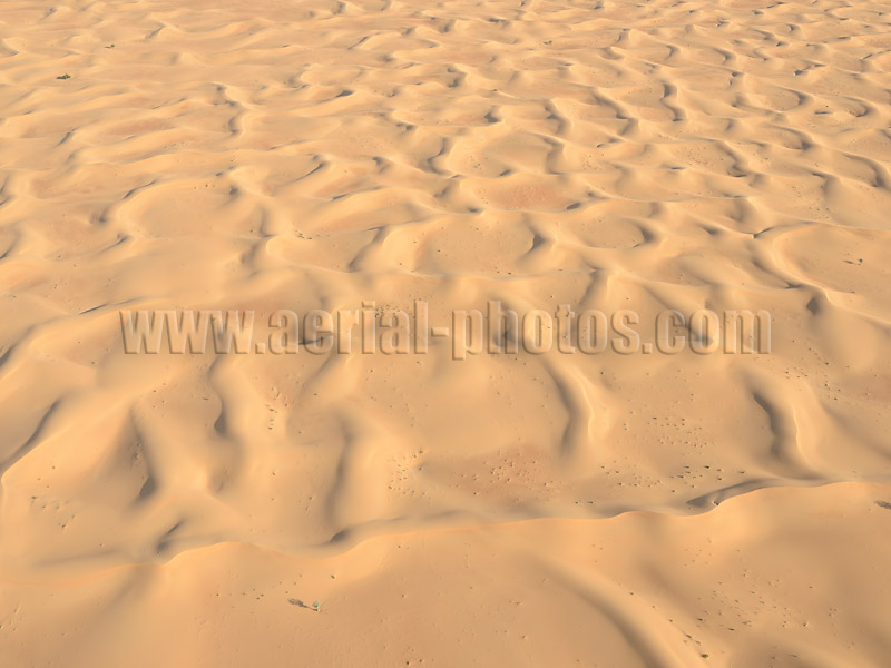 AERIAL PHOTO Sand Dunes in the Arabian Desert, Dubai, United Arab Emirates, UAE.