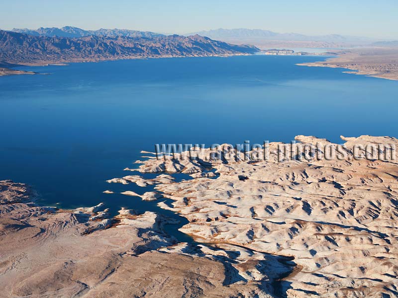 Aerial view of Lake Mead, a reservoir on the Colorado River, Arizona and Nevada, USA.
