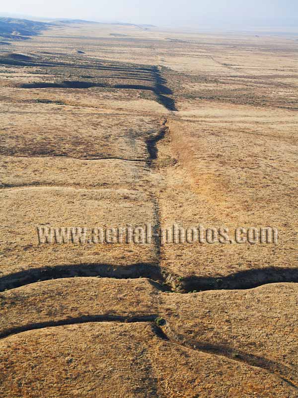 Aerial view of the San Andreas Fault. Carrizo Plain, California, USA.