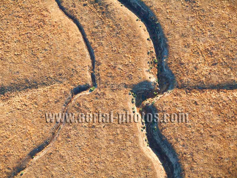 Aerial vertical view of the San Andreas Fault. Carrizo Plain, California, USA.