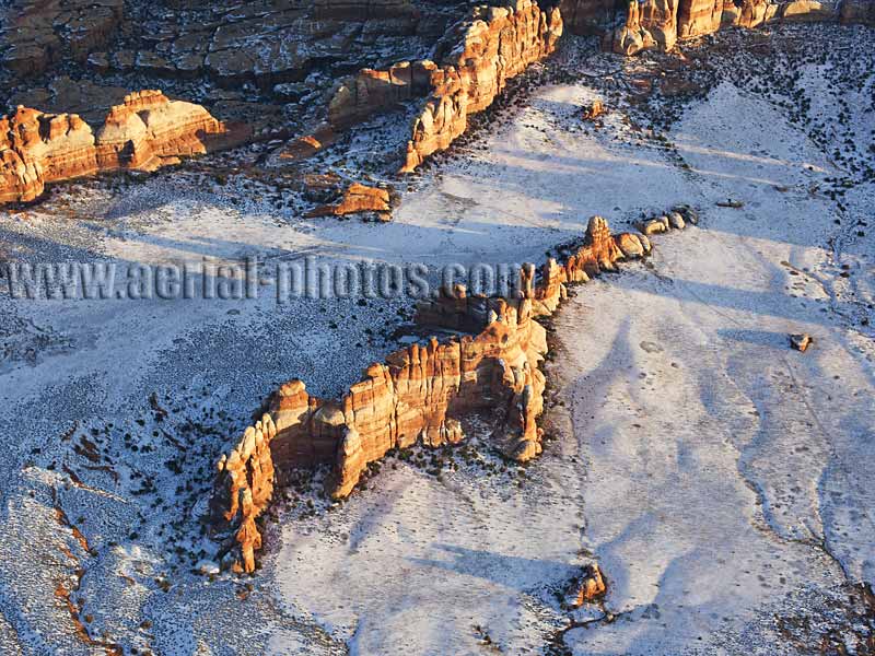 Aerial view of Chesler Park Peak, The Needles District, Canyonlands National Park, Utah, USA.