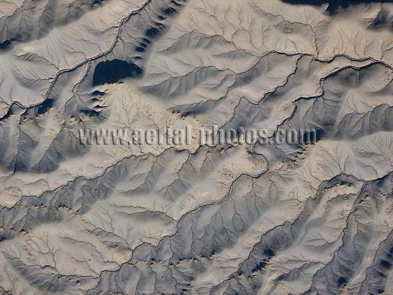 AERIAL VIEW photo of treeless landscape, Caineville, Utah, United States.