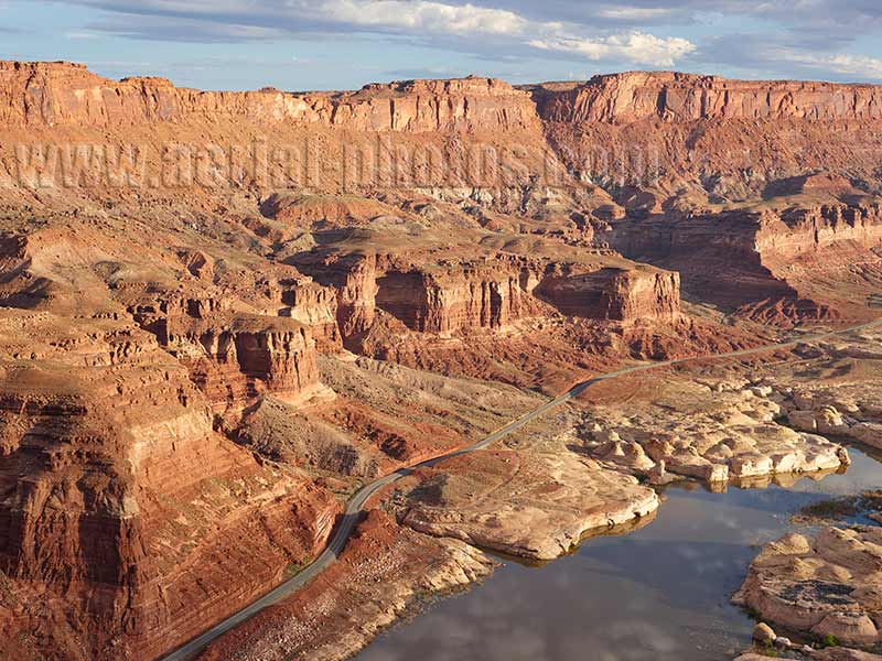 Aerial view of Lake Powell in Hite, Utah, USA.
