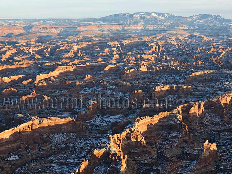 Aerial view of the Needles District in Canyonlands National Park, Utah, USA.